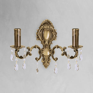 Brass Crystal Wall Sconce Premium Classic Venezia by Ghidini 1849