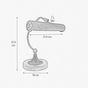 Brass Desk Lamp Antique Rustic Design Adjustable by Ghidini 1849