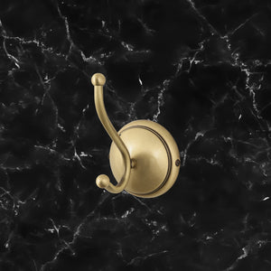 Brass Double Robe Hook Premium Quality Alba by Ghidini 1849
