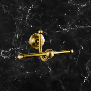 Brass Double Robe Hook Premium Retro Style Ottavia by Ghidini 1849