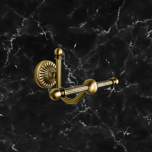 Brass Double Robe Hook Solid Royal Design Dafne by Ghidini 1849