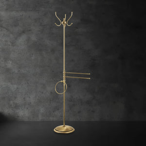 Brass Floor Standing Towel Rail - Ring - Robe Hook by Ghidini 1849