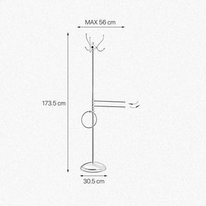 Brass Floor Standing Towel Rail - Ring - Robe Hook by Ghidini 1849