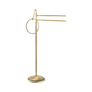 Brass Floor Standing Towel Rail With Ring Alba by Ghidini 1849