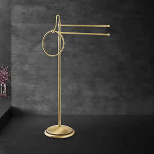 Brass Floor Standing Towel Rail With Ring Alba by Ghidini 1849