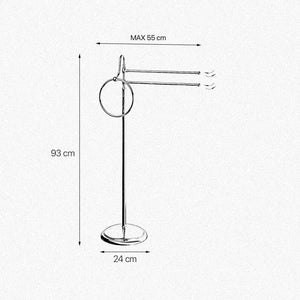 Brass Floor Standing Towel Rail With Ring Alba by Ghidini 1849