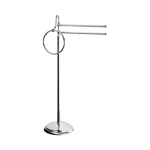 Brass Floor Standing Towel Rail With Ring Alba by Ghidini 1849