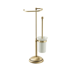 Brass Freestanding Toilet Roll And Brush Holder Alba by Ghidini 1849