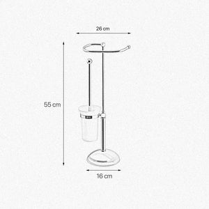 Brass Freestanding Toilet Roll And Brush Holder Alba by Ghidini 1849