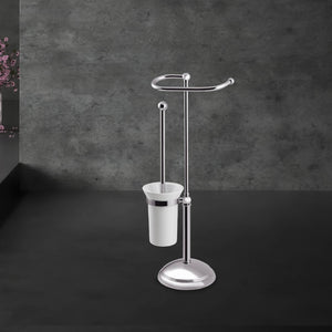 Brass Freestanding Toilet Roll And Brush Holder Alba by Ghidini 1849