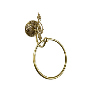 Brass Hand Towel Ring Holder Premium Art Nouveau by Ghidini 1849