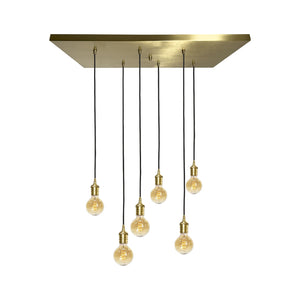 Brass Pendant Light Vintage 6 Lights Vesta by Ghidini 1849