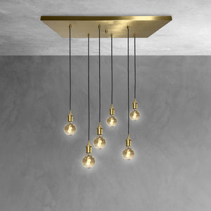 Brass Pendant Light Vintage 6 Lights Vesta by Ghidini 1849