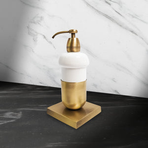Brass Pump Soap Dispenser Premium Square Design by Ghidini 1849