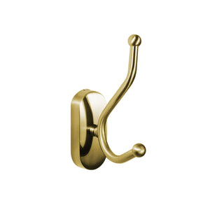 Brass Robe Hook Double Vintage Premium Sara by Ghidini 1849