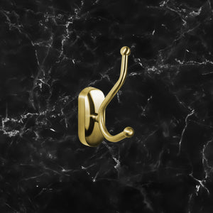 Brass Robe Hook Double Vintage Premium Sara by Ghidini 1849