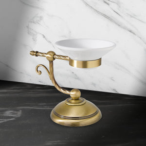 Brass Soap Dish Holder Ceramic Counter Top Impero by Ghidini 1849