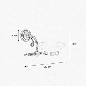 Brass Soap Dish Holder With White Ceramic Impero by Ghidini 1849