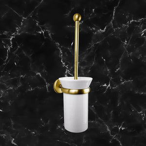 Brass Toilet Brush Holder Vintage Ceramic Adele by Ghidini 1849