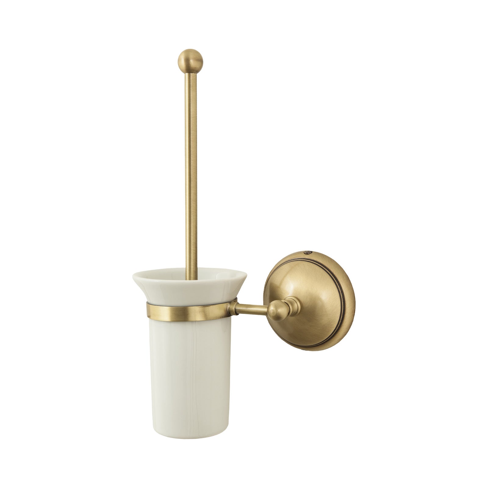 Brass Toilet Brush Holder with Ceramic Cup Alba by Ghidini 1849