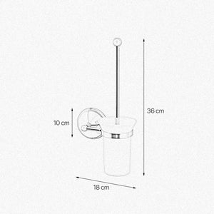 Brass Toilet Brush Holder with Ceramic Cup Alba by Ghidini 1849