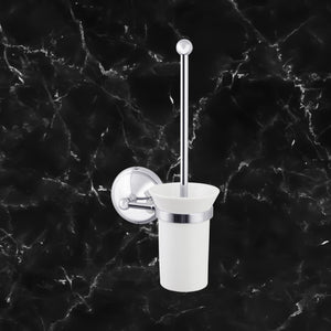 Brass Toilet Brush Holder with Ceramic Cup Alba by Ghidini 1849