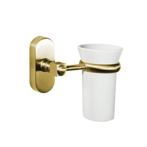 Brass Toothbrush Holder With Ceramic Sara by Ghidini 1849