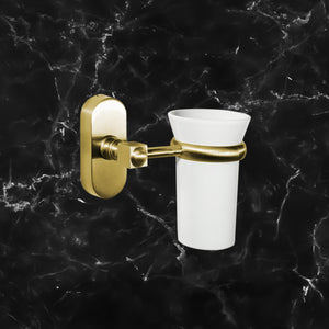 Brass Toothbrush Holder With Ceramic Sara by Ghidini 1849