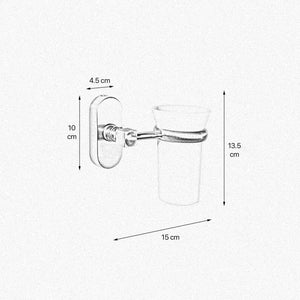 Brass Toothbrush Holder With Ceramic Sara by Ghidini 1849