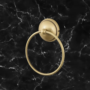 Brass Towel Ring Holder Round Premium Design Alba by Ghidini 1849