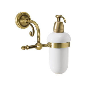 Brass Wall Soap Dispenser And White Ceramic Impero by Ghidini 1849