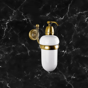 Brass Wall Soap Dispenser With Ceramic Royal Dafne by Ghidini 1849