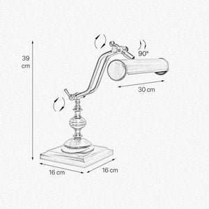 Bronze Bankers Lamp In Premium Brass Adjustable by Ghidini 1849