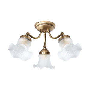Classic Bedroom Ceiling Lights Brass And Glass by Ghidini 1849