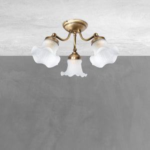 Classic Bedroom Ceiling Lights Brass And Glass by Ghidini 1849