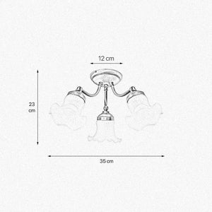 Classic Bedroom Ceiling Lights Brass And Glass by Ghidini 1849