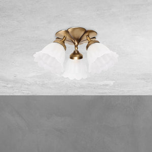 Classic Ceiling Light Brass And Sunflower Glasses by Ghidini 1849