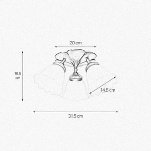 Classic Ceiling Light Brass And Sunflower Glasses by Ghidini 1849