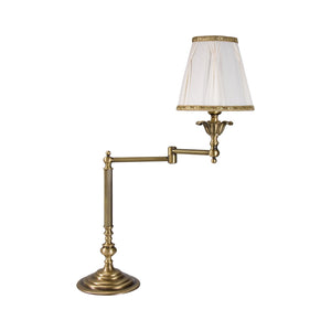 Classic Swing Arm Lamp Brass White Shade London by Ghidini 1849