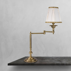 Classic Swing Arm Lamp Brass White Shade London by Ghidini 1849
