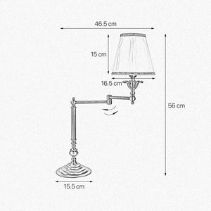 Classic Swing Arm Lamp Brass White Shade London by Ghidini 1849