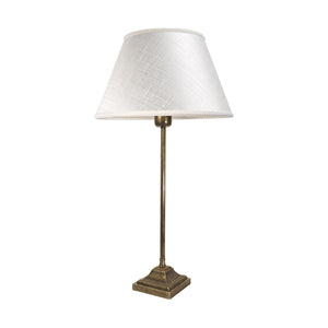 Classic Table Lamp In Old Brass And Fabric Shade by Ghidini 1849