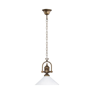 Cone Hanging Light Antique Brass 30 Cm Fiordo by Ghidini 1849