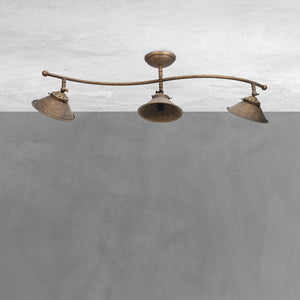 Country Ceiling Light In Antique Premium Brass by Ghidini 1849