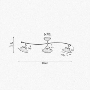 Country Ceiling Light In Antique Premium Brass by Ghidini 1849