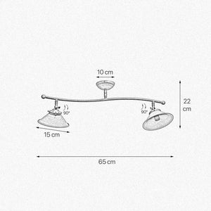 Country Ceiling Light Old Brass Style Adjustable by Ghidini 1849