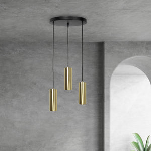 Cylinder Pendant Lights in Brass Made in Italy by Ghidini 1849