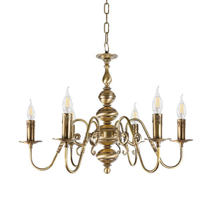 Flemish Medium Round Chandelier Brass Premium by Ghidini 1849