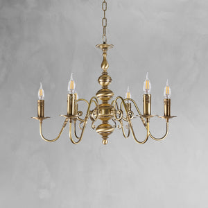Flemish Medium Round Chandelier Brass Premium by Ghidini 1849