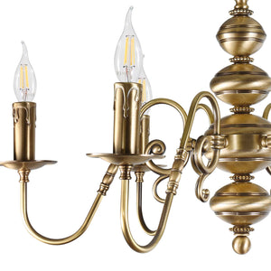 Flemish Medium Round Chandelier Brass Premium by Ghidini 1849